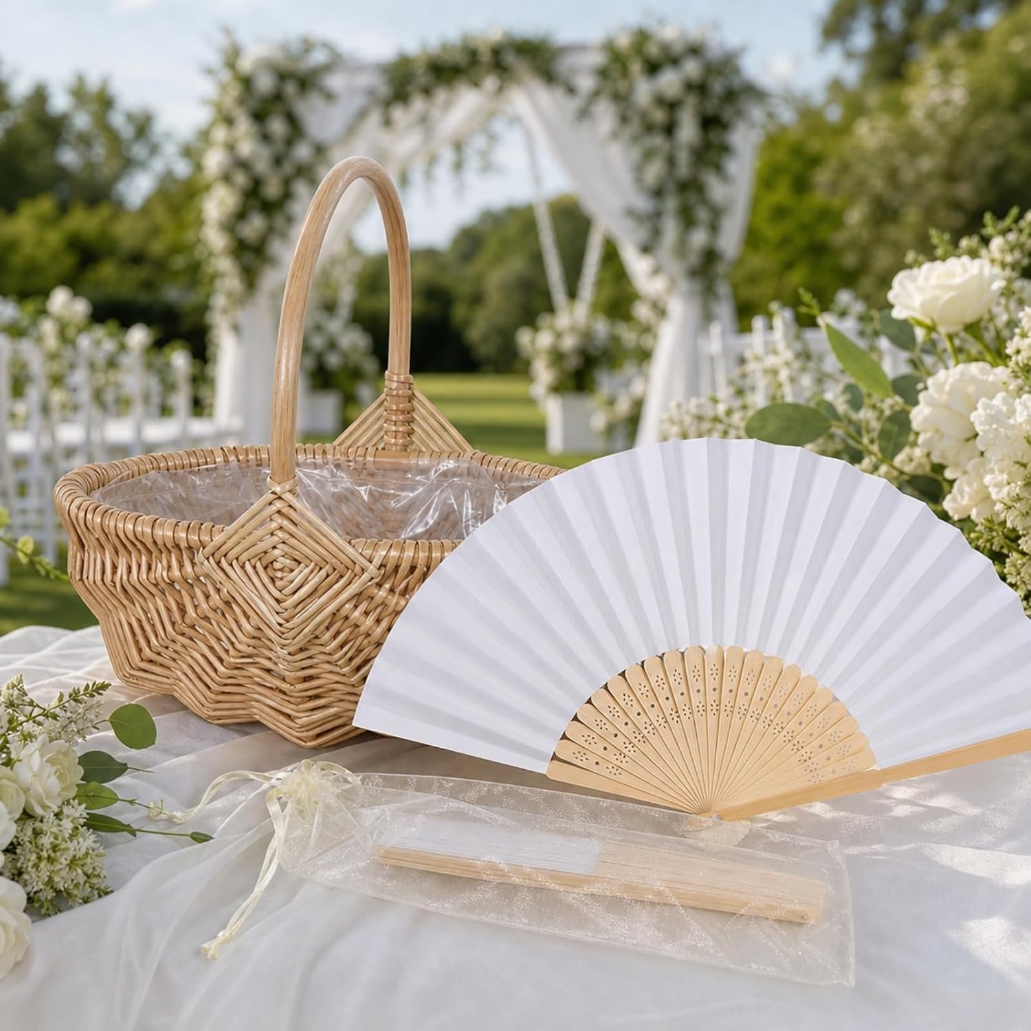 51 Pack Wedding Fan for Guests, Abanicos De Mano para Fiesta